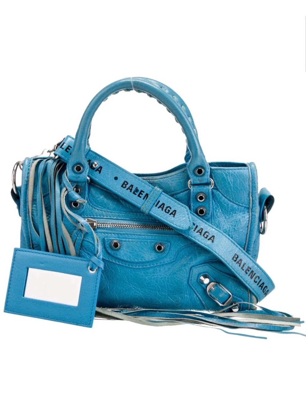 Balenciaga Turquoise Blue Classic Mini City Crossbody - Picture 12 of 14